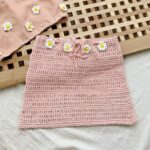 bikini-crochet daisy pink-couple set-skirts-adult-mom