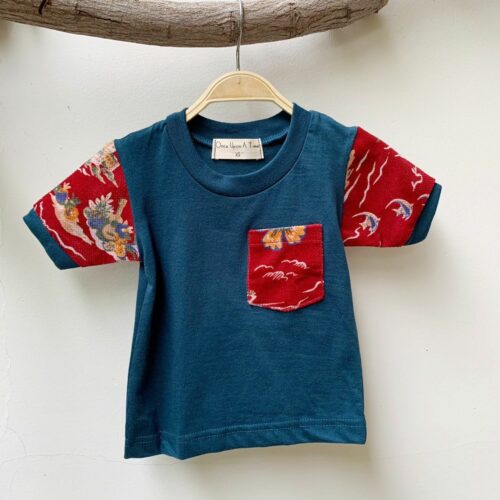 red hawaii-family set-t shirt-kids