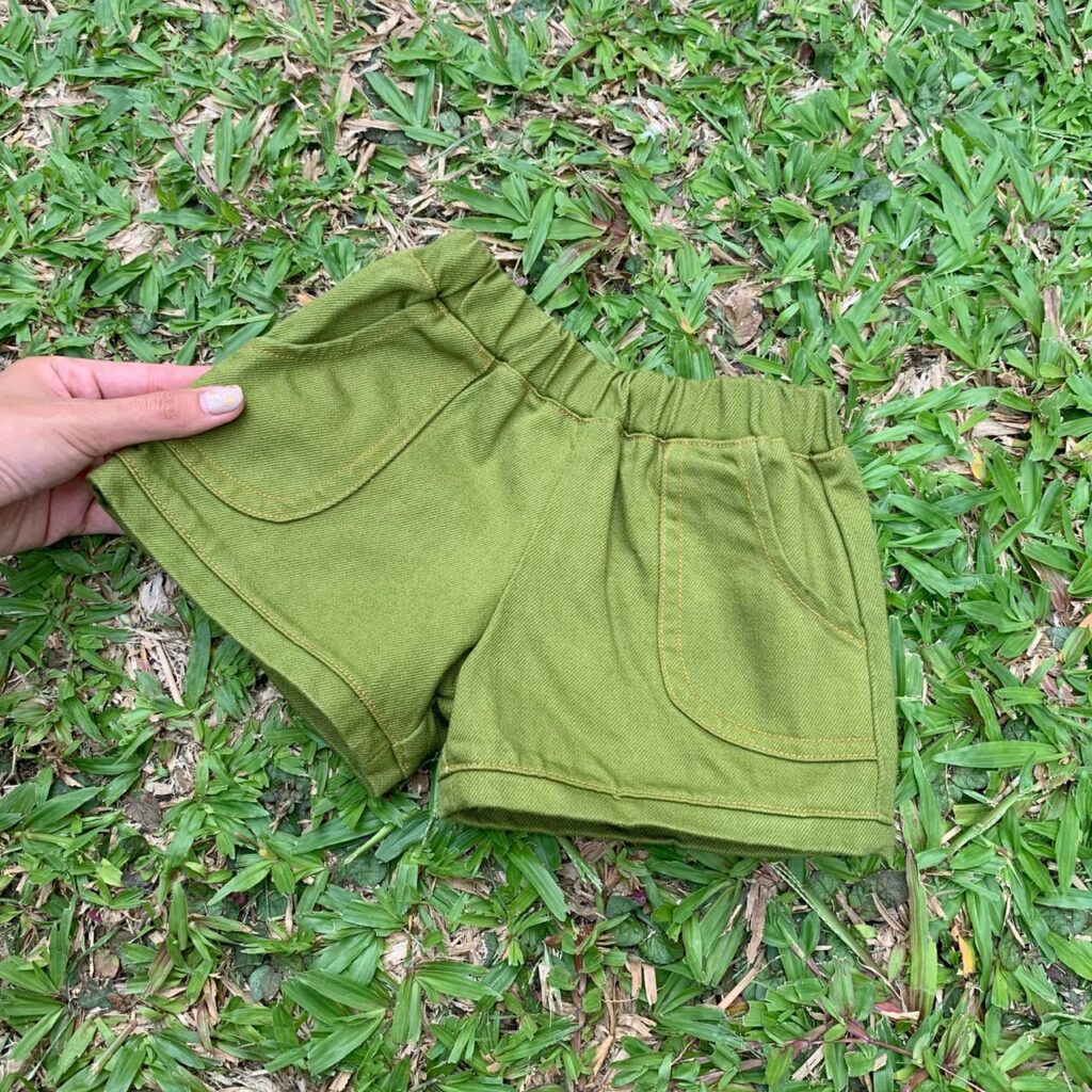 olive green sweat shorts