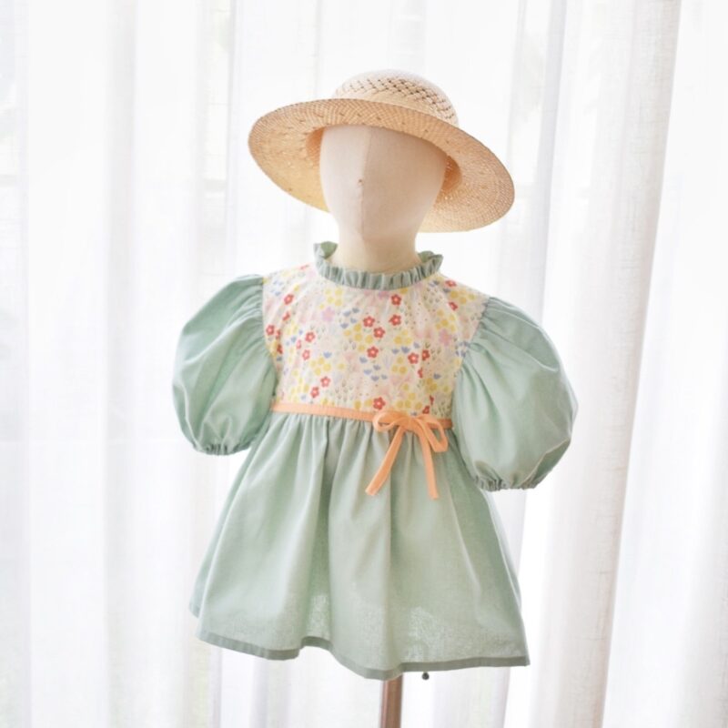 Tulip Dress - Flower in green mint