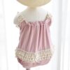 Big Bow Romper – purple with flower