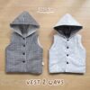 Vest 2 ways - Gray & plaid black