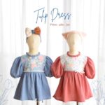 715027B5-0677-4F30-A17C-63B6B5C5468B Tulip dress - Blue & red flowers