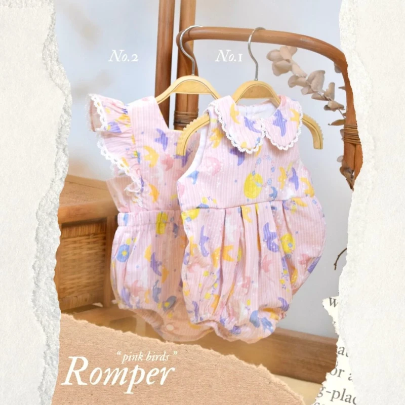 Romper for girls - Pink Birds
