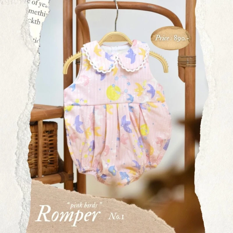Romper for girls - Pink Birds