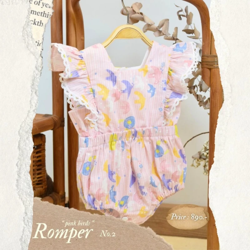 Romper for girls - Pink Birds