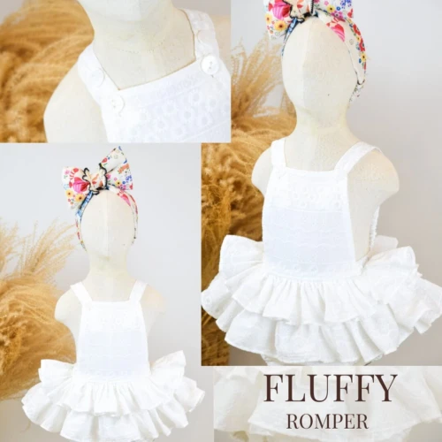 Fluffy Romper - Lace in white
