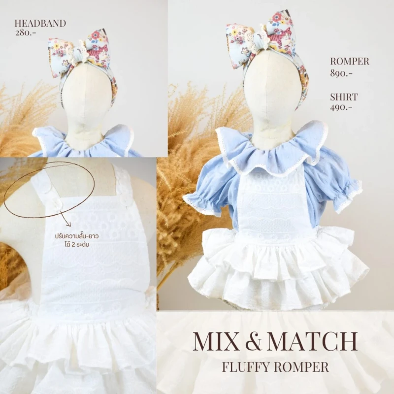Fluffy Romper - Lace in white