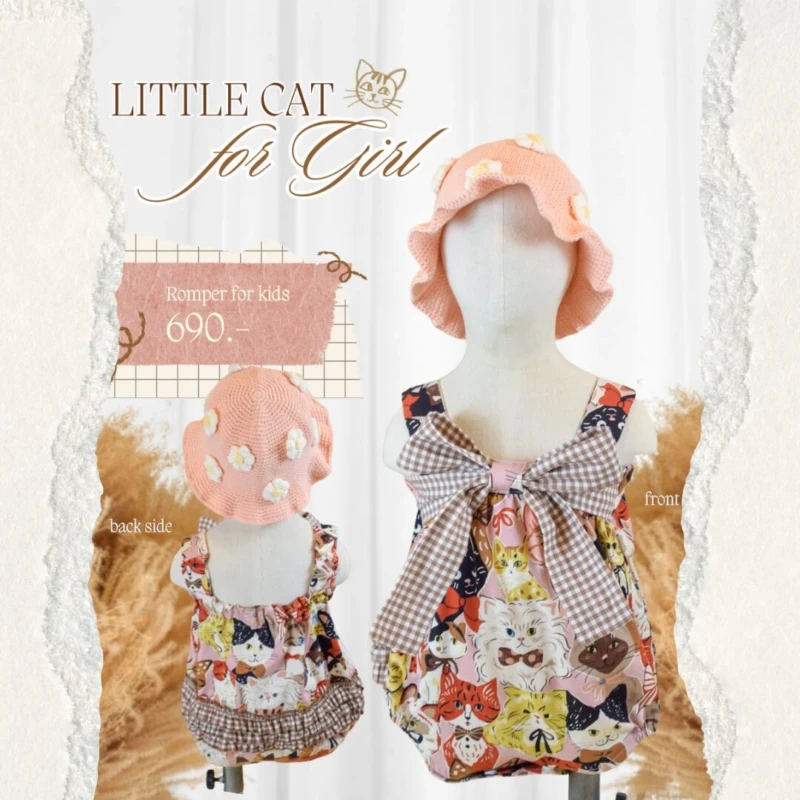 Big Bow Romper - Little Cat