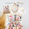 Square Collar Dress - Cats with Flowers