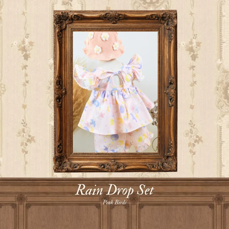 Rain Drop Set - Pink Birds