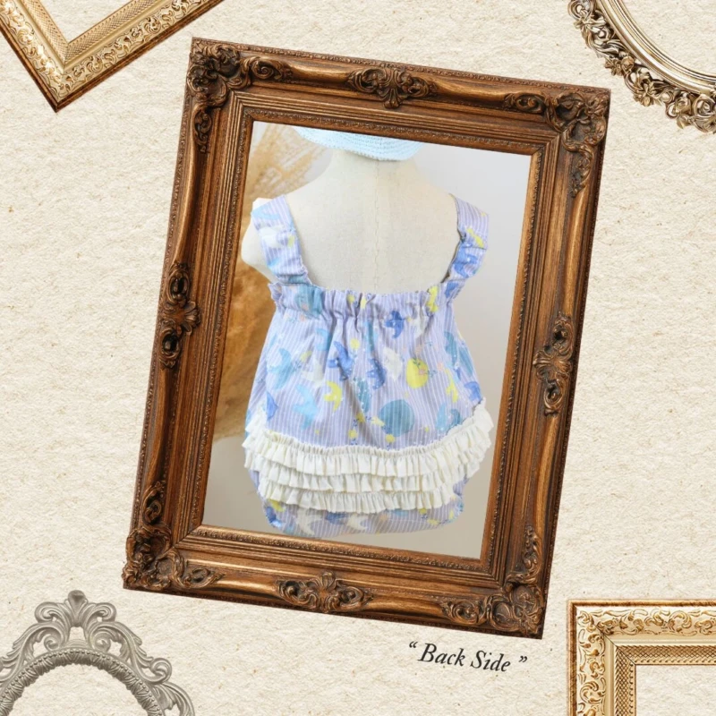 Big Bow Romper - Family Set - Blue Birds
