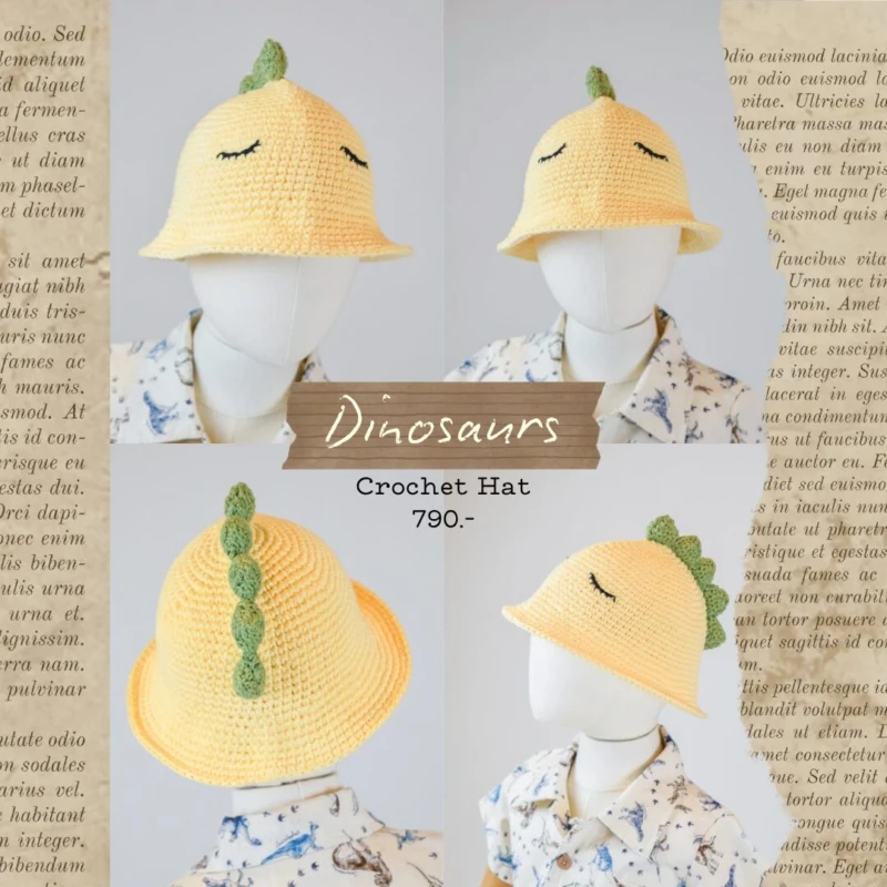 Handmade Crochet Hat - Dinosaur