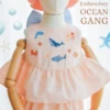 Bow Back Set - Embroidery - Ocean in pink