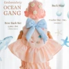 Bow Back Set - Embroidery - Ocean in pink
