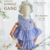 Bow Back Set - Embroidery - Jungle Gang in blue