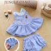 Bow Back Set - Embroidery - Jungle Gang in blue
