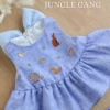 Bow Back Set - Embroidery - Jungle Gang in blue