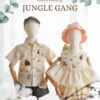 Bow Back Set - Embroidery - Jungle Gang in cream
