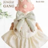 Bow Back Set - Embroidery - Jungle Gang in cream