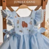 Fairy Dress - Embroidery Jungle Gang in blue