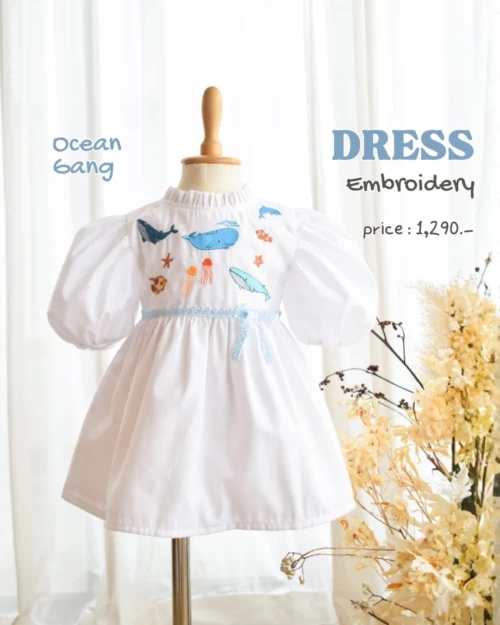 Tulip Dress - Embroidery - Ocean Gang