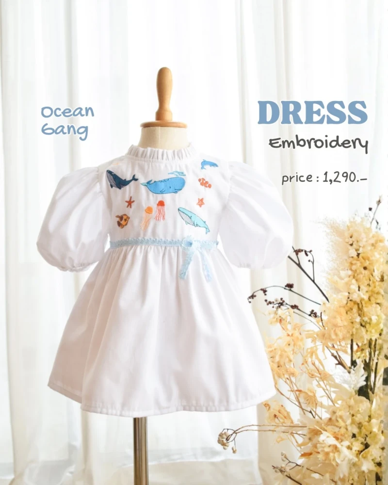 Tulip Dress - Embroidery - Ocean Gang