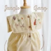 Square Collar Romper - Embroidery - Jungle Gang