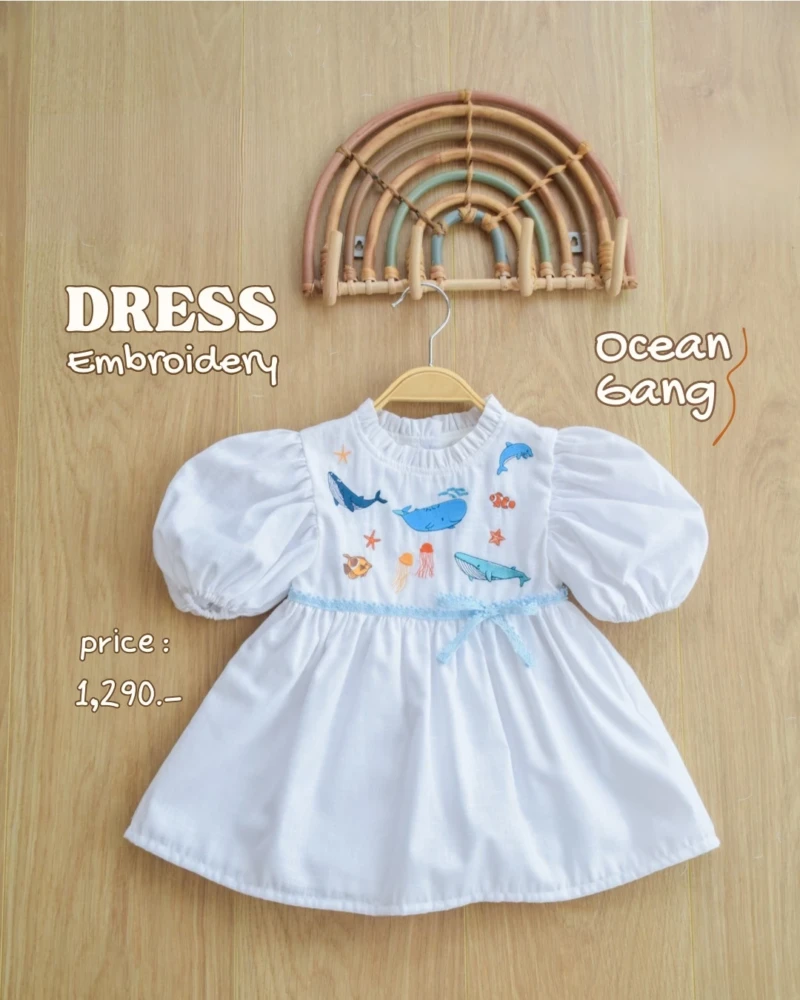Tulip Dress - Embroidery - Ocean Gang
