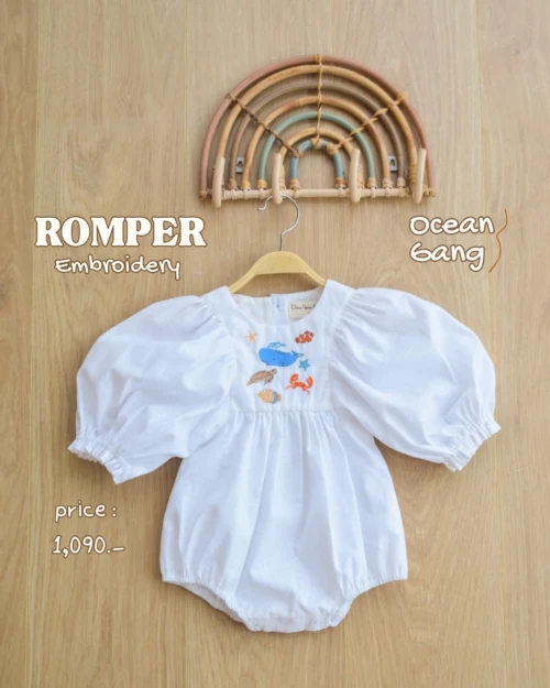 Blooming Romper - Embroidery - Ocean Gang