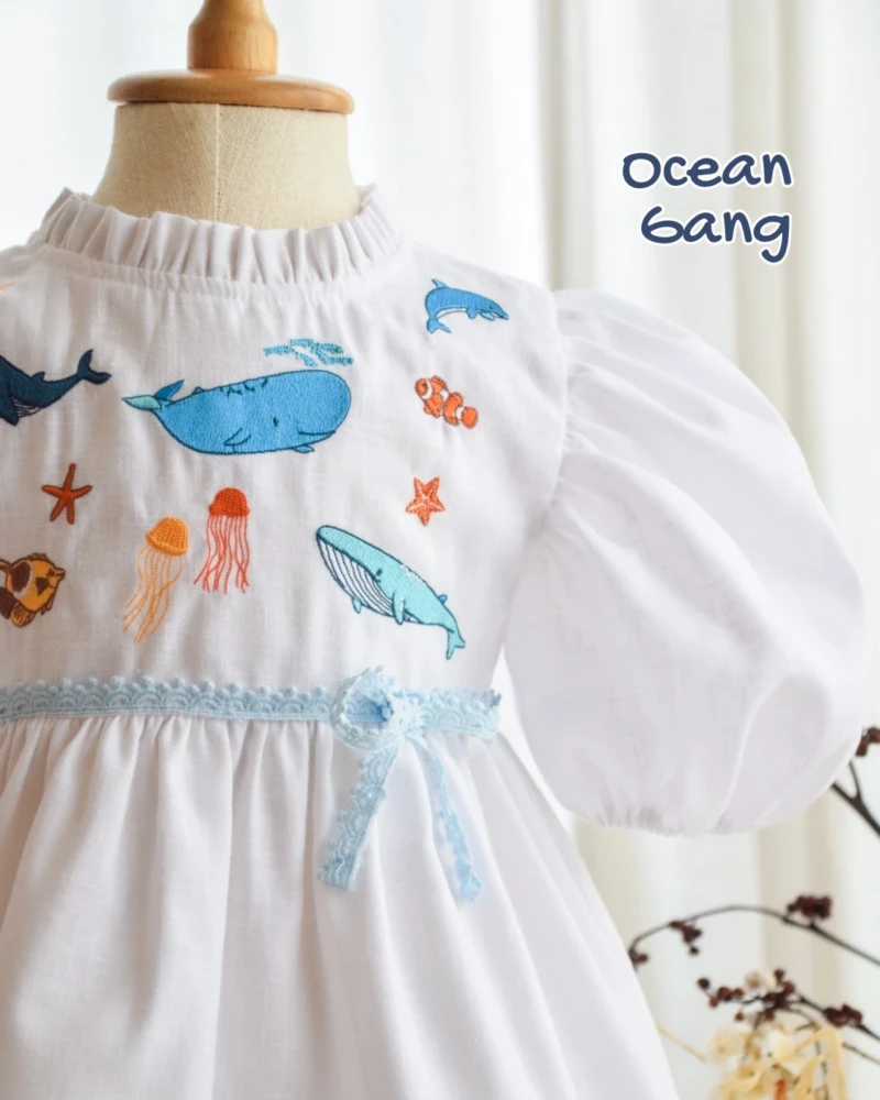 Tulip Dress - Embroidery - Ocean Gang