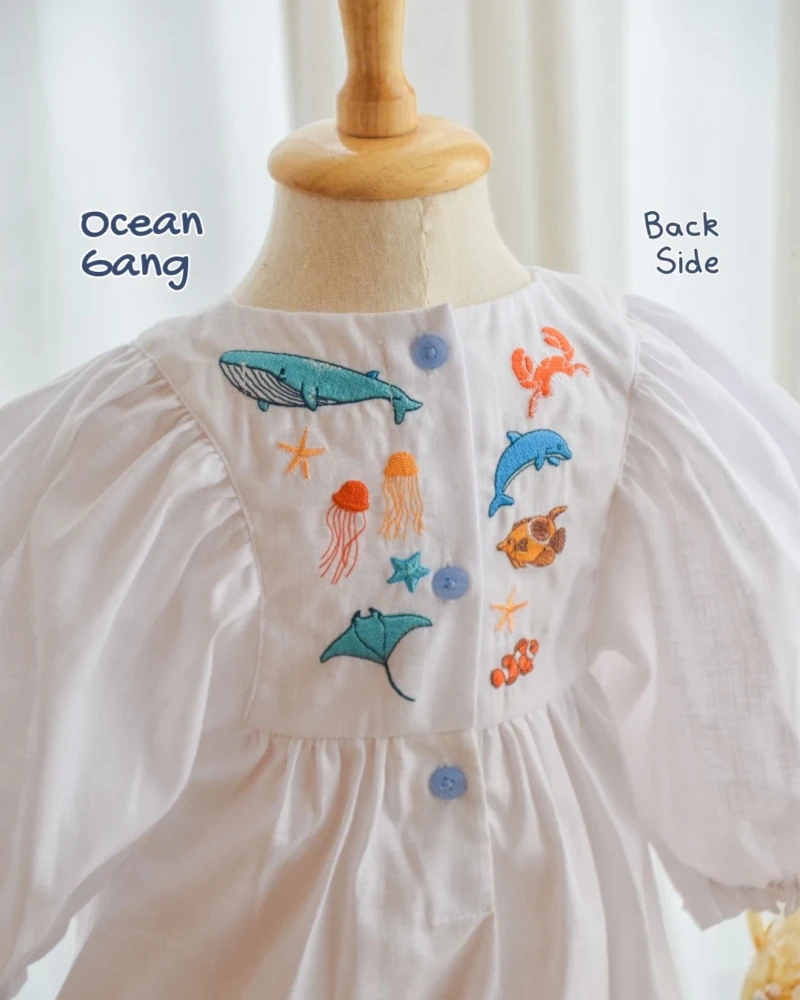 Blooming Romper - Embroidery - Ocean Gang