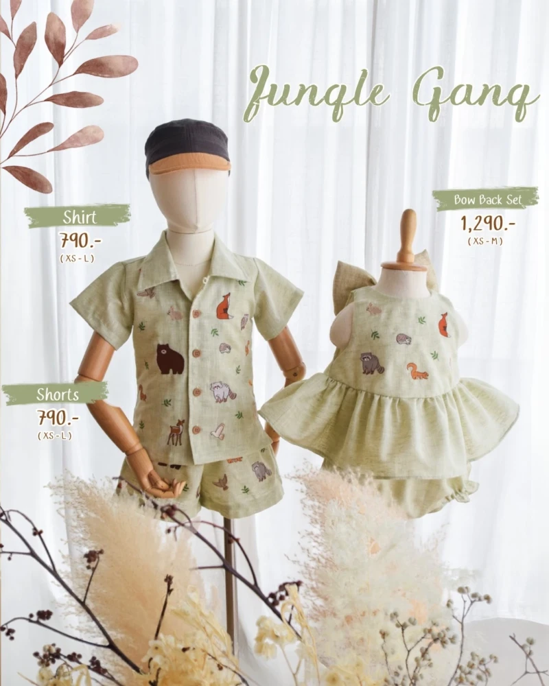 Bow Back Set - Embroidery - Jungle Gang