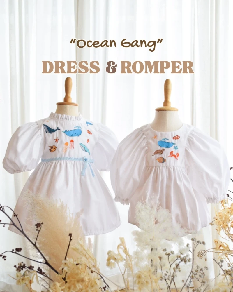Blooming Romper - Embroidery - Ocean Gang