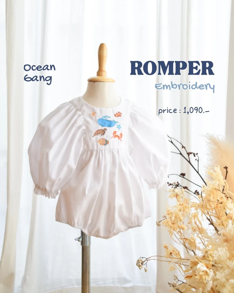 Blooming Romper - Embroidery - Ocean Gang