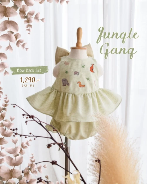 Bow Back Set - Embroidery - Jungle Gang