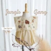 Square Collar Romper - Embroidery - Jungle Gang