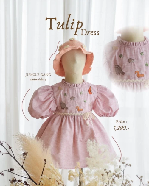 Tulip Dress - Embroidery - Flowers