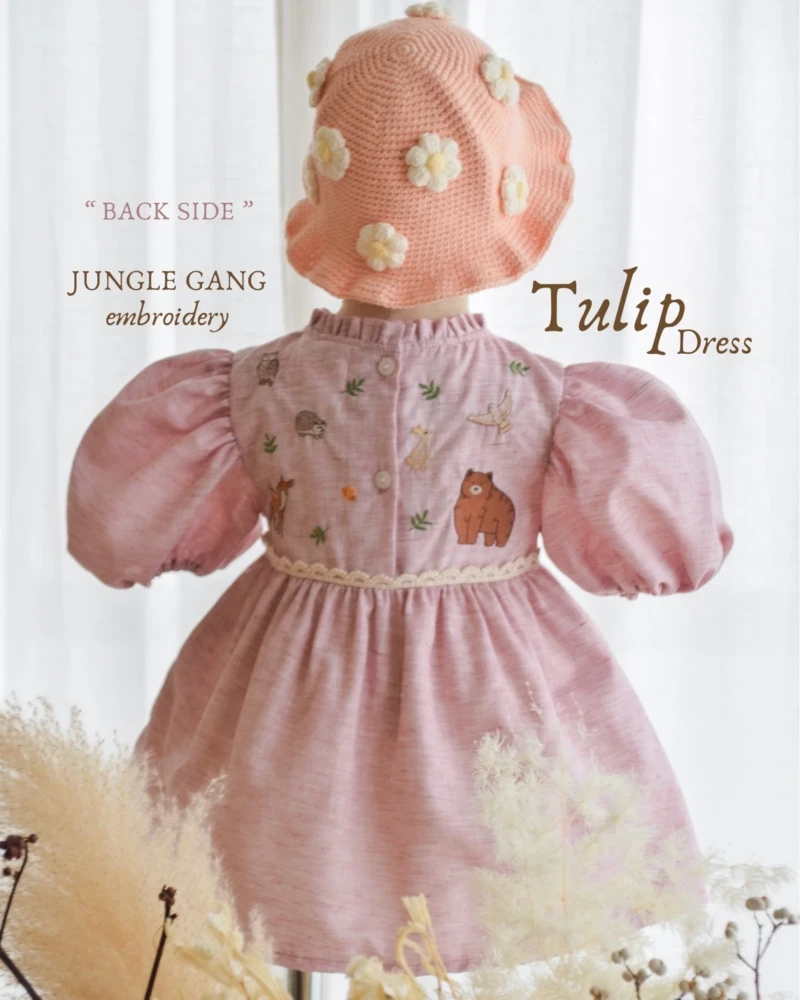 Tulip Dress - Embroidery - Flowers